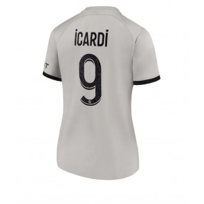 Paris Saint-Germain Mauro Icardi #9 kläder Kvinnor 2022-23 Bortatröja Kortärmad